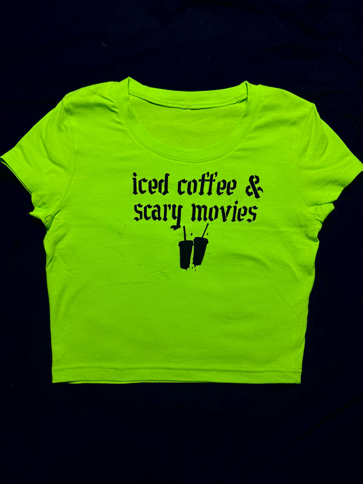 Iced coffee & scary movie