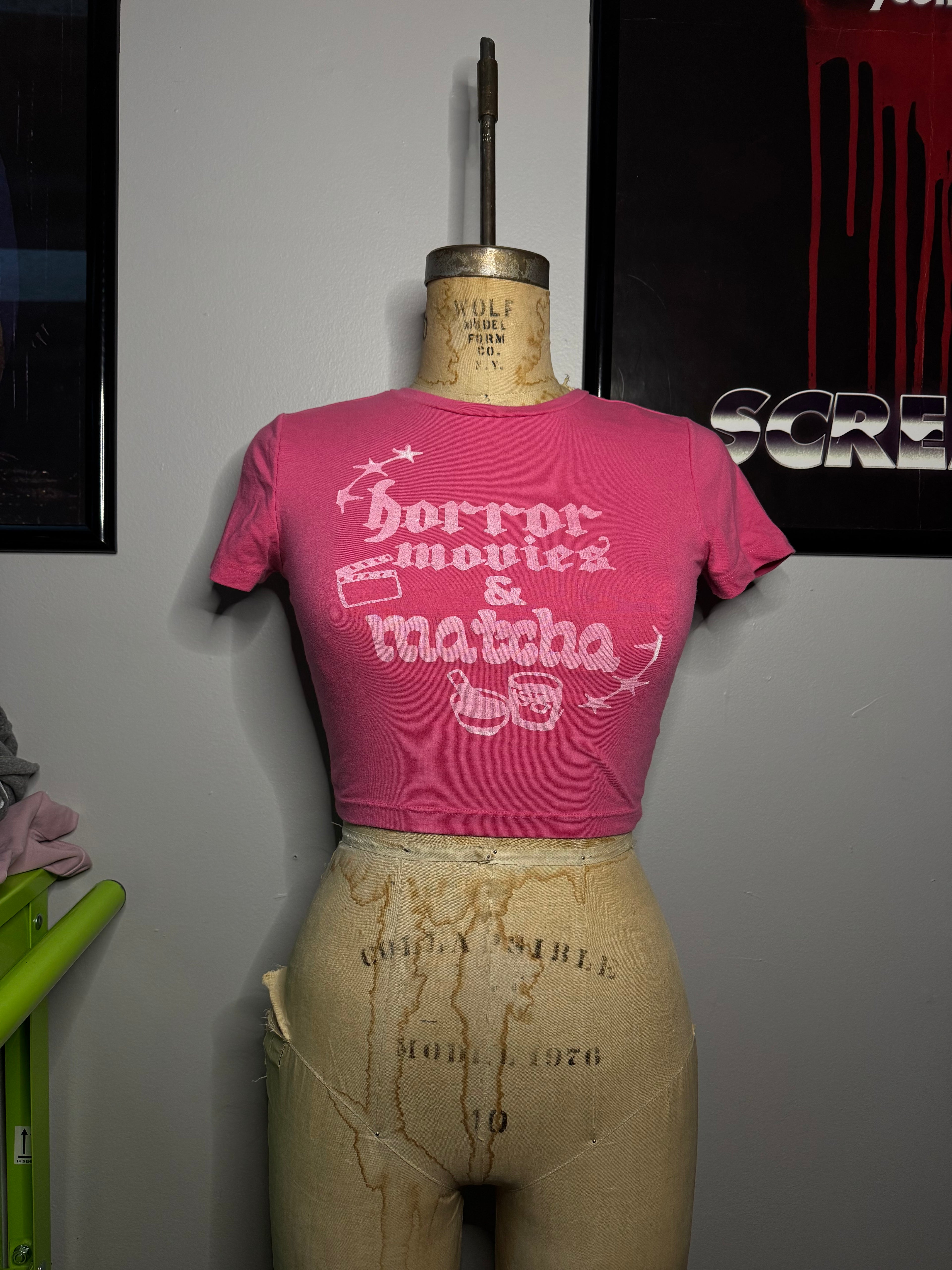 Horror & Matcha Pink Crop Top