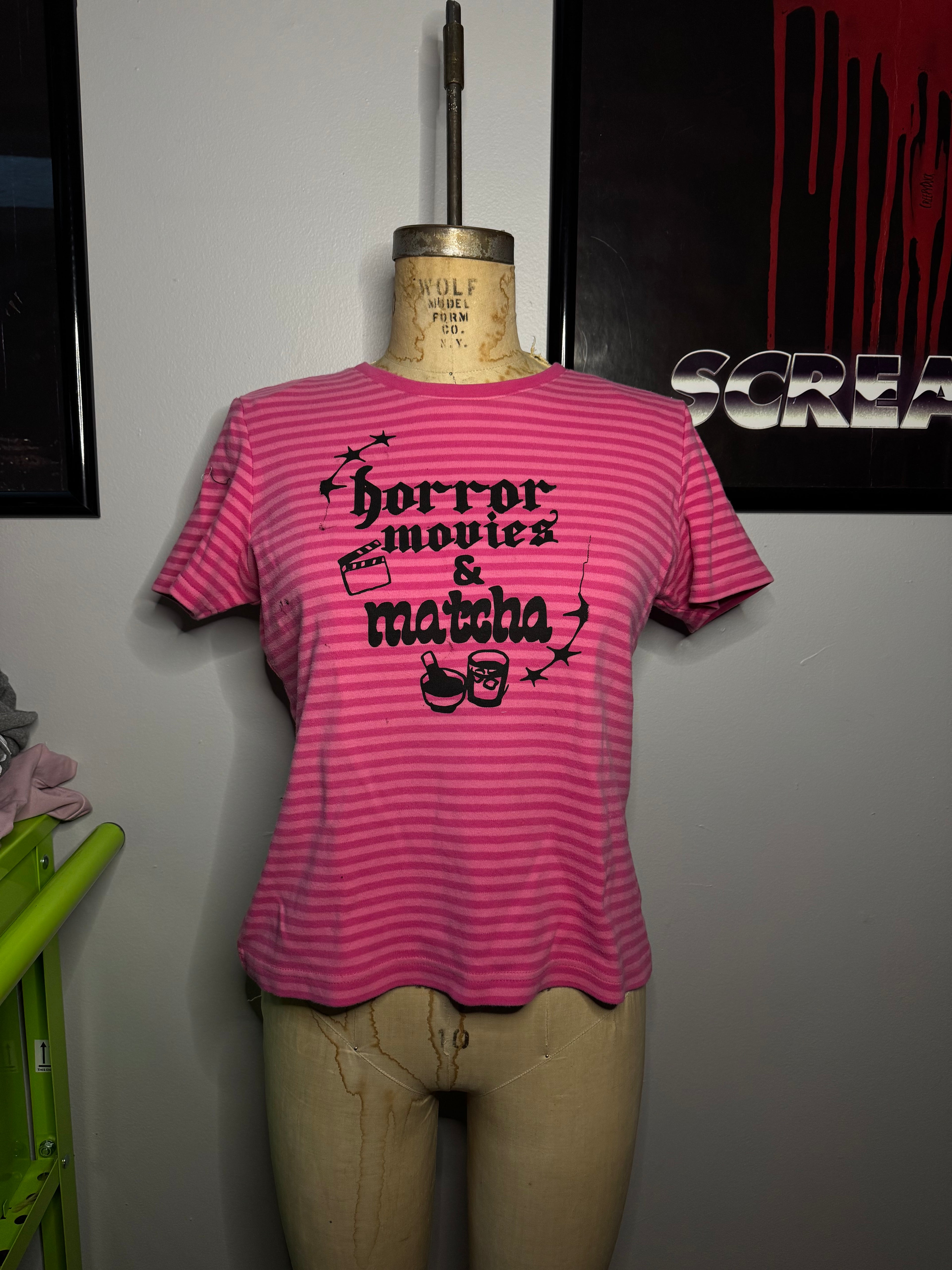 Horror & Matcha Pink Stripe Shirt